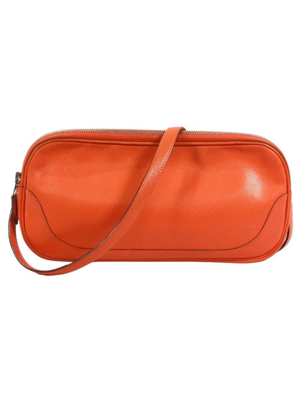 Hermes Shoulder Veau Epsom Orange Pouch Silver
